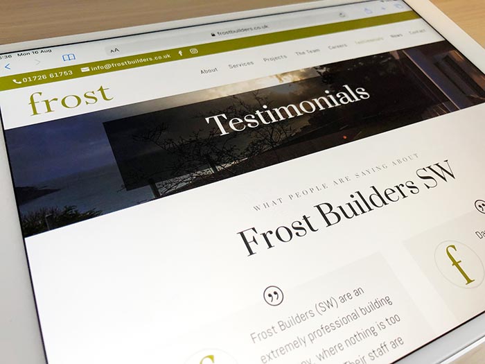 Frost Builders Website