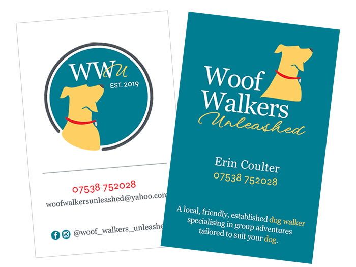 Woof Walkers Unleashed Business Card