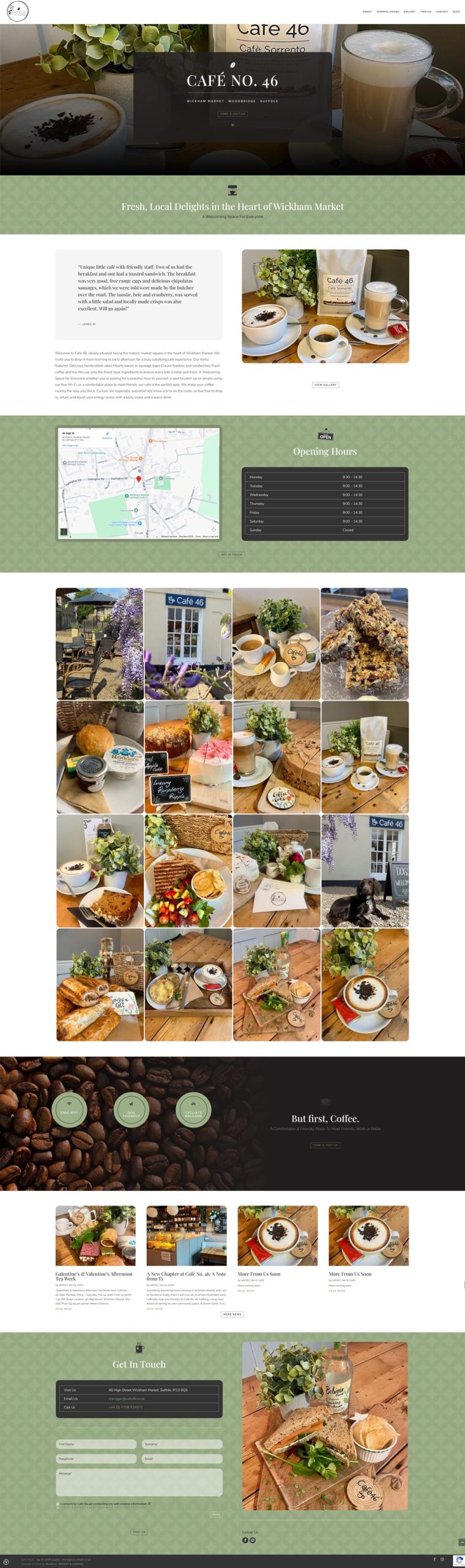 Café No. 46, Wickham Market, Woodbridge, Website
