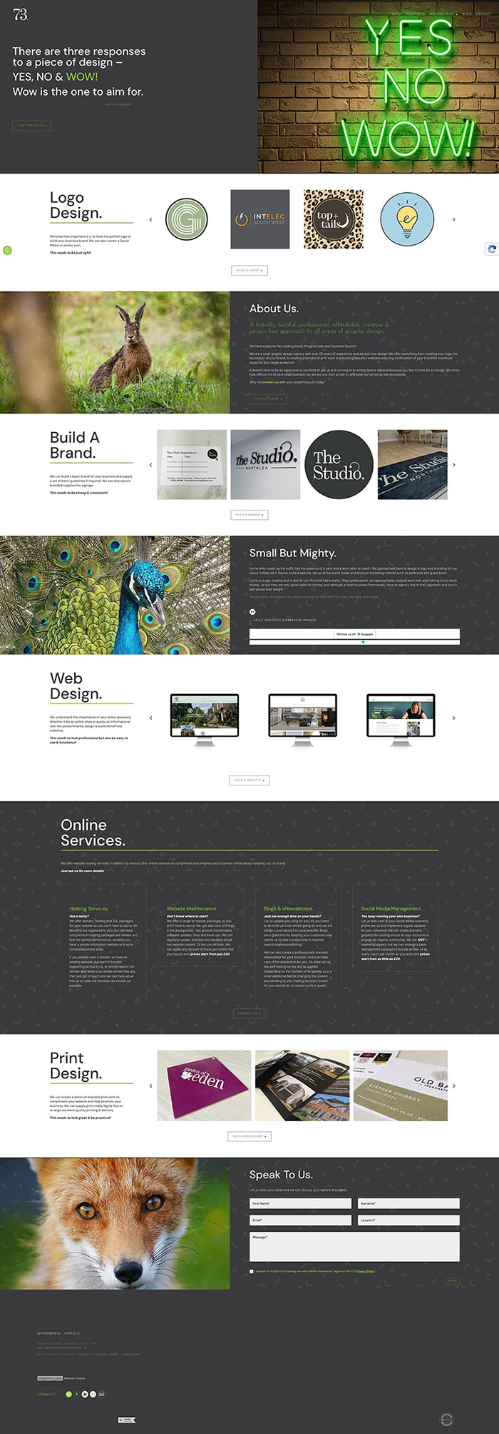 Studio73, Graphic Design, Suffolk Website