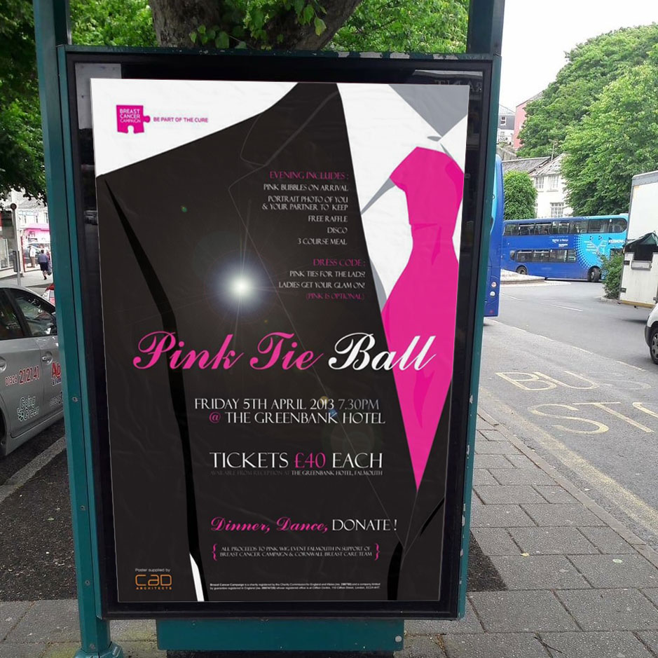 POSTER-PW Pink Wig Events, Falmouth Week Poster Design