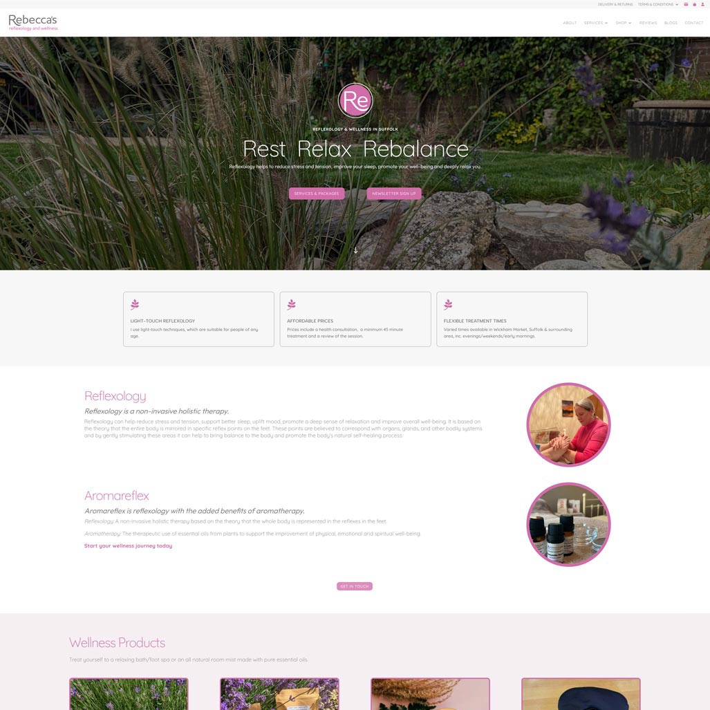 rrweb1-2026 Rebecca's Reflexology, Woodbridge, Suffolk, Website