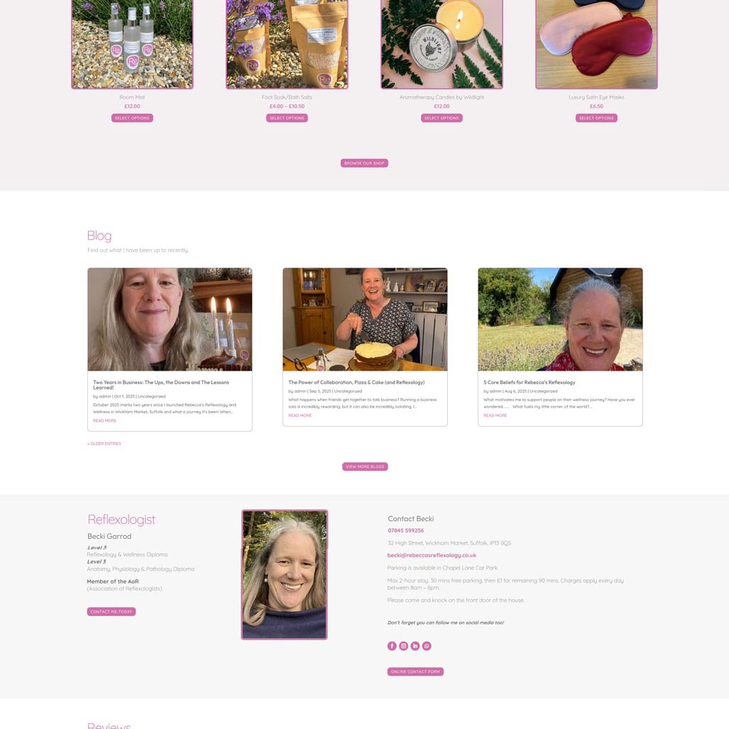rrweb2-2026 Rebecca's Reflexology, Woodbridge, Suffolk, Website